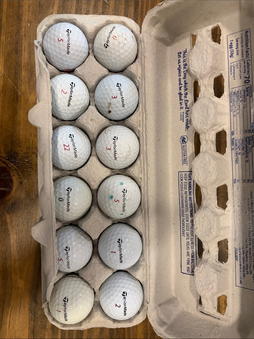 TaylorMade golf balls — assorted, practice condition